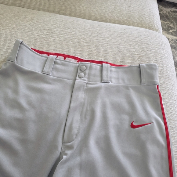 NIKE Baseball Men's Gray Pants with Red Accents Size M - Picture 8 of 12